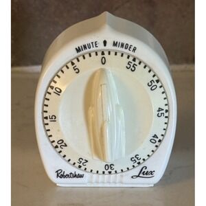 Robert Shaw Lux Minute Minder Kitchen Timer White Vintage WORKING!